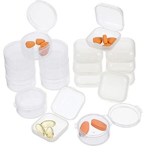 20 Pcs Earplug Storage Box Earbuds Ear Plugs Ear Backs Storage Case Bead Storage Ear Plug Case Ear Plug Holder Bead Containers Small Plastic Containers with Lids Pp Mini Organizer