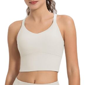 Lemedy Strappy Padded Sports Bras for Women Workout Running Tank Crop Tops Yoga Shirts