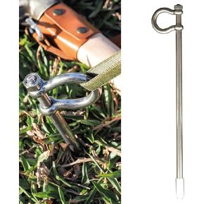 Dog Tie Out Stake - Stainless Steel Heavy Duty Dog Stake for Outside, Dog Anchor for Dog Tie Out Cable for Yard, Free Swivel Dog Stake Camping Gear for Small Dog Up to 20 lbs