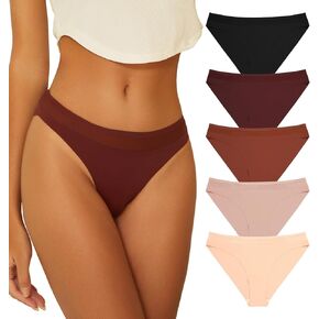 BAJAOEY Seamless Underwear Women,Cheeky Underwear for Women Soft No Show Bikini Panties for Women Hipster 5 pack S-XL