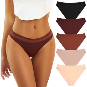BAJAOEY Seamless Underwear Women,Cheeky Underwear for Women Soft No Show Bikini Panties for Women Hipster 5 pack S-XL