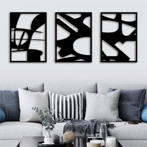 Black Abstract Wall Art Bedroom - Metal Wall Decor Black and White Wall Art Minimalist Line Wall Décor Modern 3D Wall Sculptures Decoration Hanging Wall Decor for Living Room Bathroom Kitchen Home