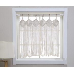 Macrame Curtains/Woven Window Valance/Bohemian Decoration for Apartment Dorm Room Living Room Kitchen Bathroom