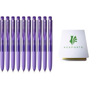Uni-Ball Signo RT1 0.28mm - Smooth Ink Flow Gel pen, Retractable Gel Ink Pen, Ultra Micro Point, Violet - Pack of 10, Sticky Notes Value Set