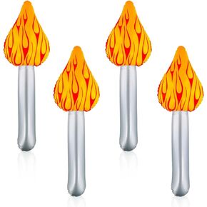 4pcs Inflatable Torch Fun, Torch Prop Inflates Torch Toy for Olympic Games Halloween Medieval Cosplay Sports Competition Party Decorations