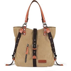 SHANGRI-LA Canvas Shoulder Bag Casual Tote Bag Backpack Handbag Purse Rucksack for Women