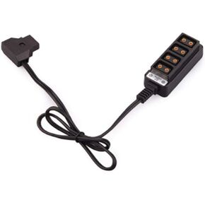 V Mount Power Split Male D-Tap B Type Power Tap to 4-Port Female D-Tap P-Tap Hub Adapter Splitter for Photography Power Cable