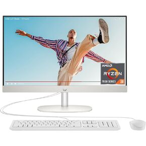 HP 24 inch All-in-One Desktop PC, FHD Touchscreen, AMD Ryzen 3 7320U, 8 GB RAM, 256 GB SSD, AMD Radeon Graphics, Windows 11 Home, 24-cr0220 (2024)