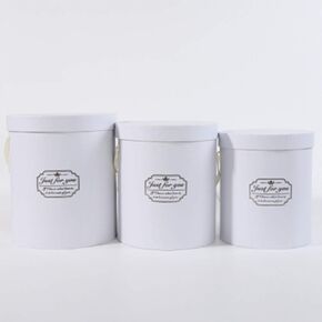 BBJ يلتف صناديق الزهور الفاخرة ذات الأسطوانة البيضاء مع أغطية مستديرة بائع الزهور هدية علبة التعبئة والتغليف من الورق المقوى لمجموعة الزهور/3 in Kuwait