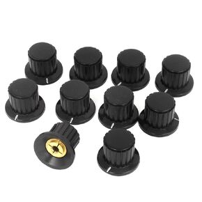 uxcell 10 Pcs 4 mm Shaft Insert Dia Potentiometer Control Rotary Knobs Black
