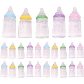 30pcs Miniature Baby Bottle Baby Shower Favors Mini Plastic Baby Bottle Candy Bottle Boy Girl Newborn Baby Baptism Birthday Party Decor in Saudi Arabia