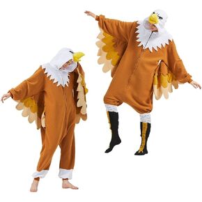 WAWRTOU Mothman Costume Halloween Onesie Adult Cosplay Animal Onesies Pajamas Christmas Sleepwear for Women Men
