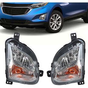 WFLNHB 1 Pair Fog Lights w/Signal Lamps Assembly Replacement for 2018 2019 2020 Chevy Equinox Clear Lens with Bulbs Driving Lamps Fog Lights Assembly (Driver & Passenger Side)