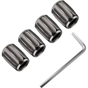 4PCS Car Tire Valve Stem Caps, Metal Tire Air Valve Caps, Dustproof & Leakproof Brass Wheel Valve Cover with Rubber Ring, Universal Car Accessories for Truck SUV Motorcycle (Colorful)