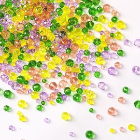 خرز عيد الفصح، 1000 قطعة خرز كريستالي لعيد الفصح لصنع المجوهرات، خرز كريستالي زجاجي وردي أصفر أرجواني أخضر زجاجي للأساور وحرف عيد الفصح