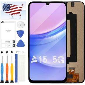 TFT for Samsung Galaxy A15 5G Screen Replacement LCD Full Assembly Kit Galaxy A15 2023 Display Digitizer Touch for A156U1 A156A A156W S156DL S156VL 6.6" Black