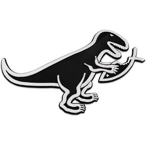 T-Rex Eating Christian Fish Plastic Auto Emblem - [Silver][3 3/4'' x 2 1/2'']