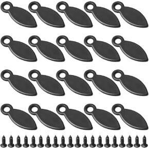 MroMax Frame Turn Button, 0.75 inch Plastic Drop Shape with Screws for Hanging Pictures, Photos, Drawings and Posters, Medium Black 20pcs