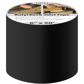 6" x 50' Joist Tape for Decking Butyl Flashing Tape Decking Joist Self-Adhesive Waterproof,Weather Butyl Tape for Joists,Beams,Wood
