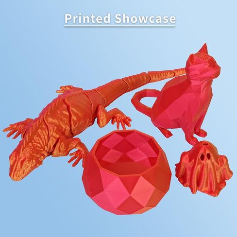 Dual Color Gold & Red 3D Printer Filament,Coextrusion PLA 1.75mm Silk Shiny Multicolor Filament for 3D Printing, Bicolor, 250g (0.55lbs).Accuracy (+/- 0.03mm) Compatibility Most FDM Printers in Saudi Arabia
