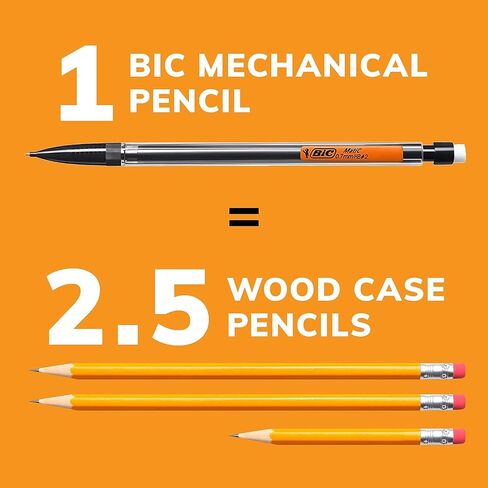 BIC Xtra Smooth Mechanical Pencil, 0.7 Mm, Hb (#2.5), Black Lead, Clear Barrel, Dozen in Saudi Arabia