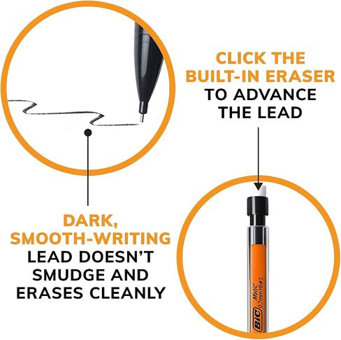 BIC Xtra Smooth Mechanical Pencil, 0.7 Mm, Hb (#2.5), Black Lead, Clear Barrel, Dozen in Saudi Arabia