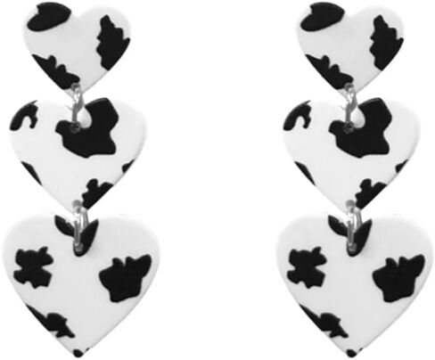 أقراط قلب الحب الفهد فريدة من نوعها من الأكريليك الوردي اللطيف وثلاثة أقراط متدلية على شكل قلب الحب للنساء والفتيات المراهقات أزياء فريدة من نوعها لعيد الميلاد وعيد الحب هدية مجوهرات in Kuwait