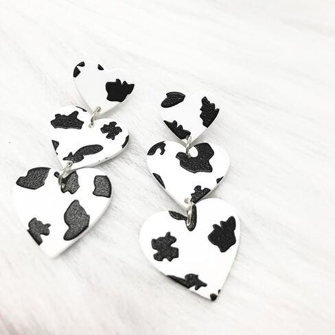 أقراط قلب الحب الفهد فريدة من نوعها من الأكريليك الوردي اللطيف وثلاثة أقراط متدلية على شكل قلب الحب للنساء والفتيات المراهقات أزياء فريدة من نوعها لعيد الميلاد وعيد الحب هدية مجوهرات in Kuwait