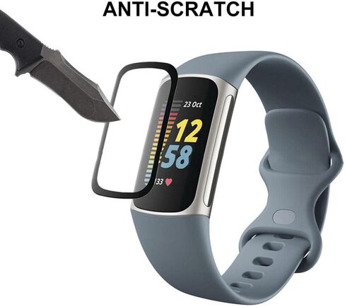 [واقي شاشة مكون من 3 قطع لساعة Fitbit Charge 4، تغطية كاملة منحنية ثلاثية الأبعاد لشاشة PET ناعمة وطبقة حماية ذكية [مضادة للخدش] [خالية من الفقاعات] [حساسية عالية] in Kuwait