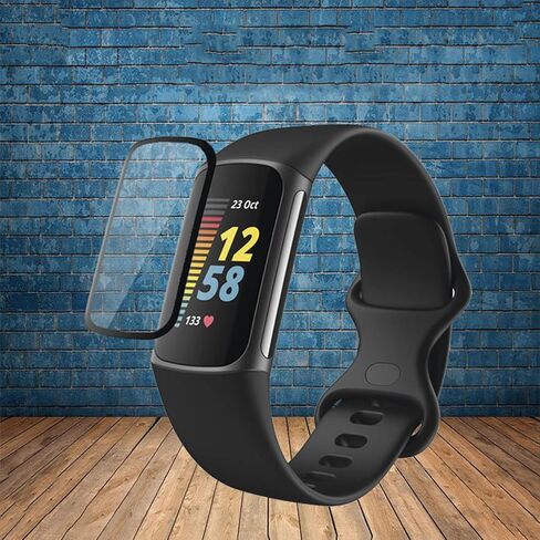 [واقي شاشة مكون من 3 قطع لساعة Fitbit Charge 4، تغطية كاملة منحنية ثلاثية الأبعاد لشاشة PET ناعمة وطبقة حماية ذكية [مضادة للخدش] [خالية من الفقاعات] [حساسية عالية] in Kuwait