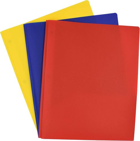 Smead Poly Two-Pocket Folder with Tang Style Fasteners, Letter Size, Assorted Bright Colors, 6 per Pack (87747) in Saudi Arabia