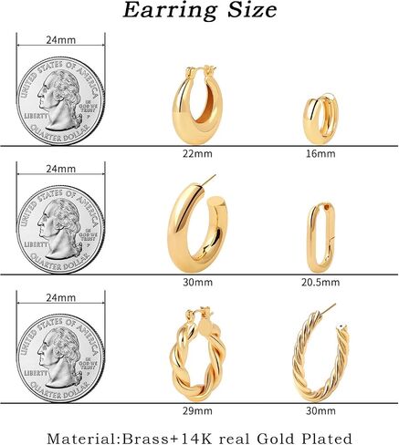 Dreamfox 6/9 Pairs Huggie Hoop Earrings Small Hypoallergenic 14K Gold Plated Huggie Earrings For Women Simple Huggie Hoops For Girls in Saudi Arabia