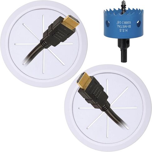 TV Cord Hider for Wall Mounted TV, Wall Grommet for TV Cables Pass Through, Black Cable Management Kit Hides TV Wires Behind The Wall - in Wall Cord Concealment in Saudi Arabia