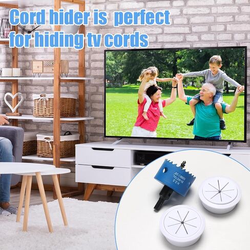 TV Cord Hider for Wall Mounted TV, Wall Grommet for TV Cables Pass Through, Black Cable Management Kit Hides TV Wires Behind The Wall - in Wall Cord Concealment in Saudi Arabia