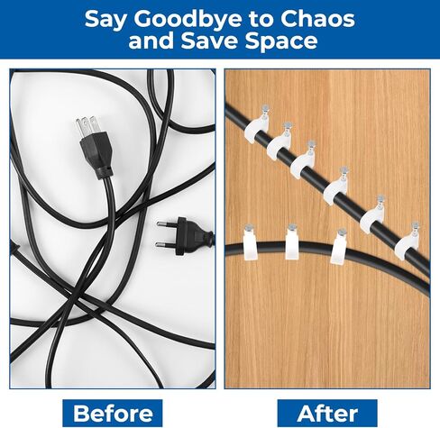100 Pcs Cable Wire Clips, Circle Nail in Cable Clips Wire Wall Clips with Steel Nails Ethernet Cable Nails Tacks Clips, CAT6 Cable Cord Clips, White| 4mm 6mm 8mm 10mm, in Saudi Arabia