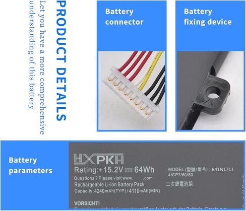 بطارية كمبيوتر محمول B41N1711 لأجهزة Asus TUF Gaming FX705DT-AU068T FX705DD FX705DU FX705DY-AU072 FX705GM FX705GE FX705GD سلسلة كابلات طويلة in Kuwait