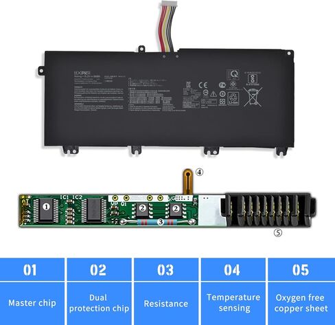 بطارية كمبيوتر محمول B41N1711 لأجهزة Asus TUF Gaming FX705DT-AU068T FX705DD FX705DU FX705DY-AU072 FX705GM FX705GE FX705GD سلسلة كابلات طويلة in Kuwait