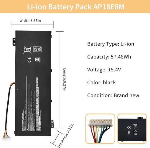 AP18E7M AP18E8M Laptop Battery Replacement for Acer Nitro 5 AN51751 AN51752 AN51554 Aspire 7 AN71551 A71574 A71574G ConceptD CN31571P CN51571 71P Predator Triton 300 PT31551 in Saudi Arabia