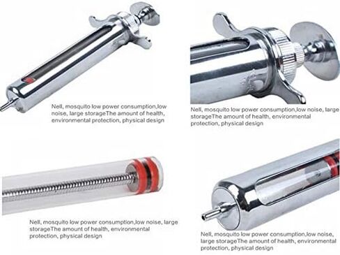 30ml Reusable Stainless Steel Hypodermic Veterinary Animal Syringe Glass for Lab/Quality Stainless Steel/Simple Structure/with Locking Screws Simple Operation in Kuwait