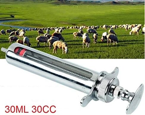 30ml Reusable Stainless Steel Hypodermic Veterinary Animal Syringe Glass for Lab/Quality Stainless Steel/Simple Structure/with Locking Screws Simple Operation in Kuwait
