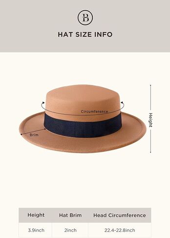 BABEYOND Wide Brim Fedora Flat Top Hat Wool Felt Boater Pork Pie Hat for Men Women in Saudi Arabia