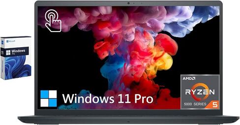 Dell Inspiron 15 3535 Laptop Computer, 15.6'' FHD Touchscreen Laptop, AMD Ryzen 5 7530U(Beat i7-11600H), 32GB RAM, 1TB SSD, Windows 11 Pro, Office 365, HDMI, WiFi 5, Carbon Black in Saudi Arabia