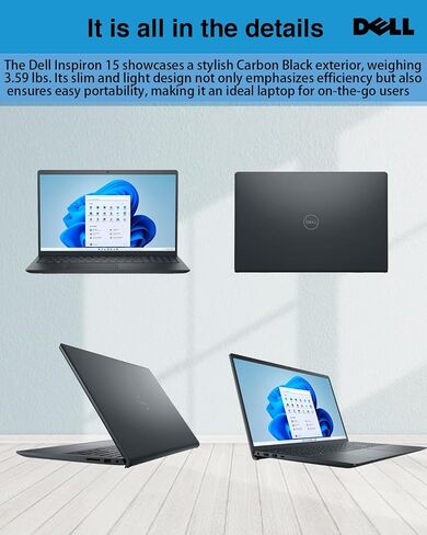 Dell Inspiron 15 3535 Laptop Computer, 15.6'' FHD Touchscreen Laptop, AMD Ryzen 5 7530U(Beat i7-11600H), 32GB RAM, 1TB SSD, Windows 11 Pro, Office 365, HDMI, WiFi 5, Carbon Black in Saudi Arabia