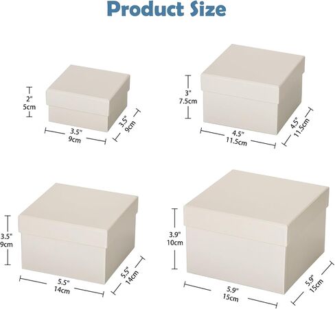 Square Gift Boxes with Lids Set of 4 Black Gift Box Assorted Sizes Nesting Gift Boxes for Presents Birthday Bridesmaid Wedding Valentines Christmas Party Favor Boxes in Saudi Arabia