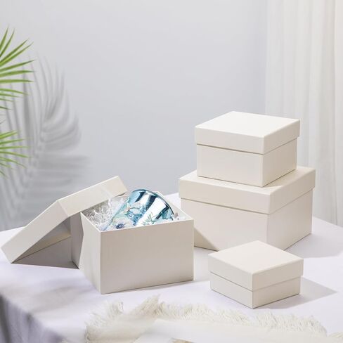 Square Gift Boxes with Lids Set of 4 Black Gift Box Assorted Sizes Nesting Gift Boxes for Presents Birthday Bridesmaid Wedding Valentines Christmas Party Favor Boxes in Saudi Arabia