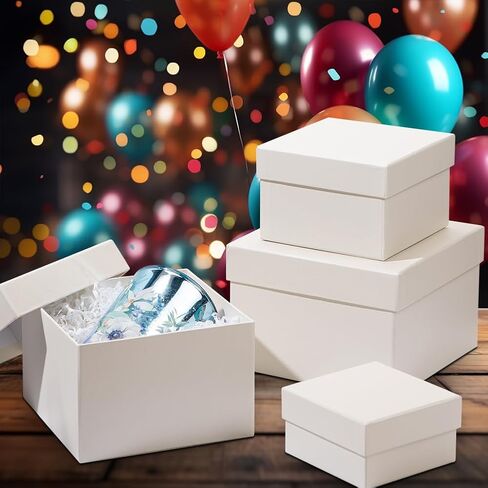 Square Gift Boxes with Lids Set of 4 Black Gift Box Assorted Sizes Nesting Gift Boxes for Presents Birthday Bridesmaid Wedding Valentines Christmas Party Favor Boxes in Saudi Arabia