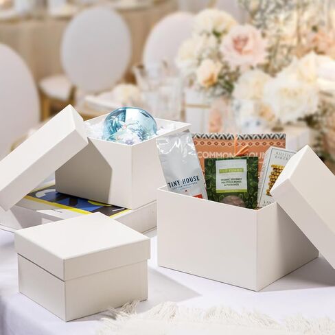 Square Gift Boxes with Lids Set of 4 Black Gift Box Assorted Sizes Nesting Gift Boxes for Presents Birthday Bridesmaid Wedding Valentines Christmas Party Favor Boxes in Saudi Arabia