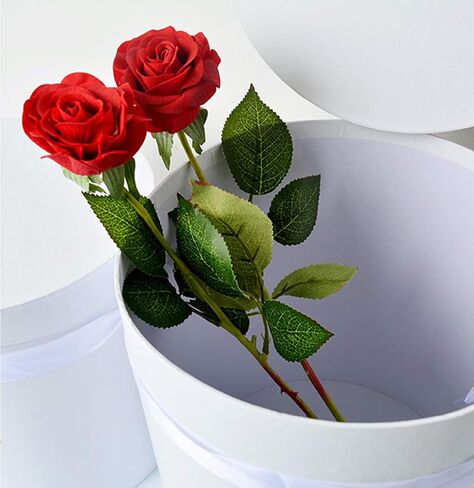 BBJ يلتف صناديق الزهور الفاخرة ذات الأسطوانة البيضاء مع أغطية مستديرة بائع الزهور هدية علبة التعبئة والتغليف من الورق المقوى لمجموعة الزهور/3 in Kuwait