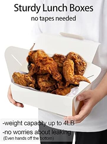 20 عبوة من صناديق الجملون الكبيرة باللون الأبيض - حاويات من الورق المقوى المتين مقاس 9 × 6 × 6 بوصة للهدايا وصناديق الغداء والبسكويت وحفلات الزفاف في أعياد الميلاد، سهلة التجميع بمقابض in Kuwait