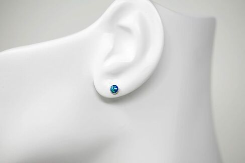 Salish Sea Inspirations Simulated Opal Titanium Hypoallergenic Stud Earrings (4mm Multi-Color) in Kuwait